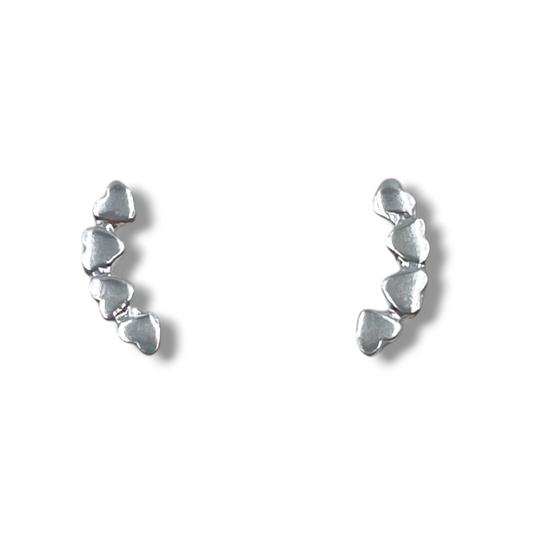Aros corazones plata 925