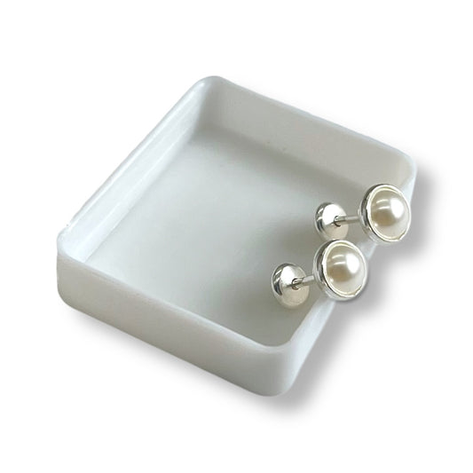 Aros abridores media perla en Plata 925