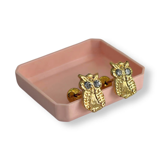 Aros abridores Buho enchapado en oro