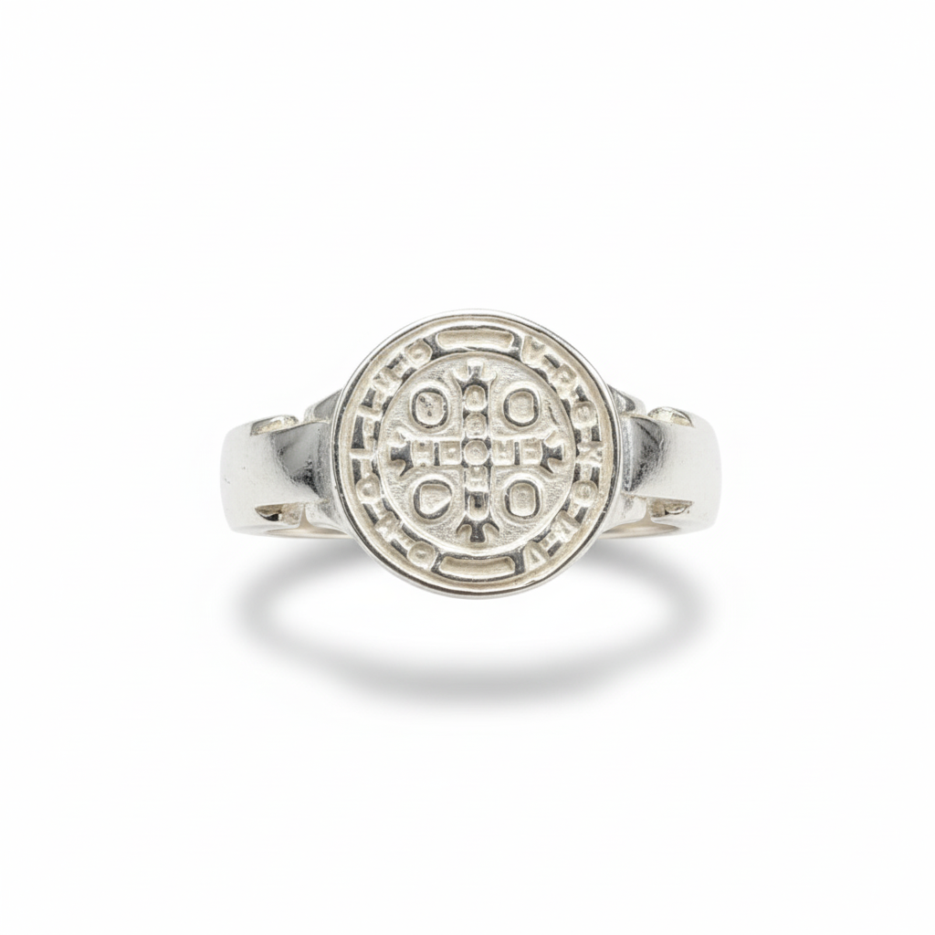 Anillo de San Benito en plata 925