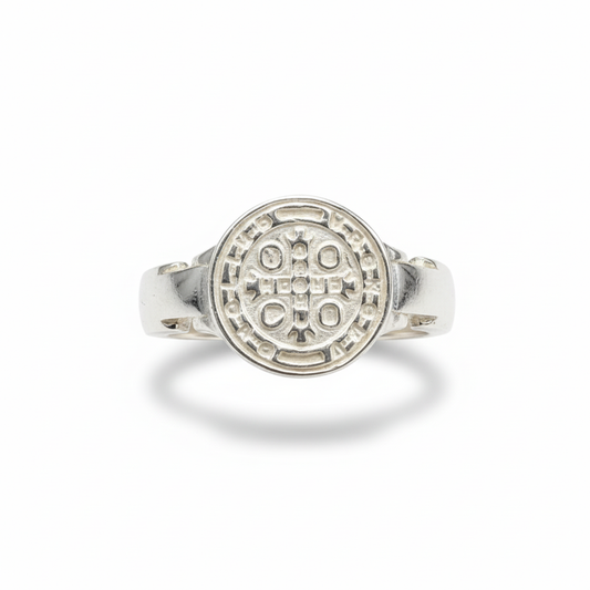 Anillo de San Benito en plata 925