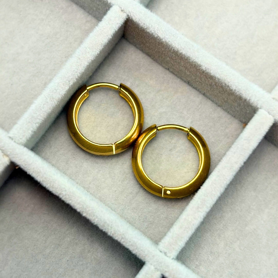 Aros de argolla acero dorado inflados