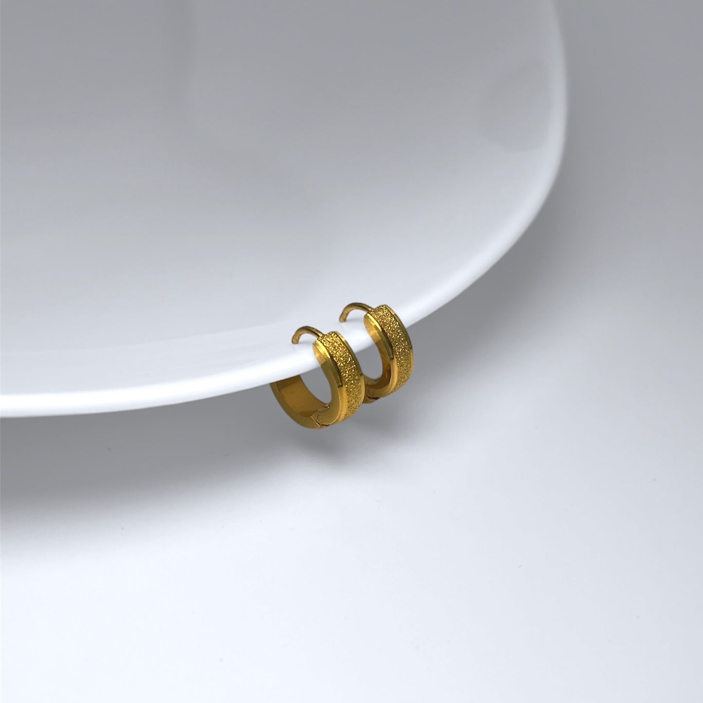 Aros argolla acero dorado