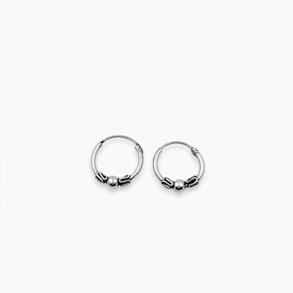 Aros de argolla Bali 12mm Plata 925