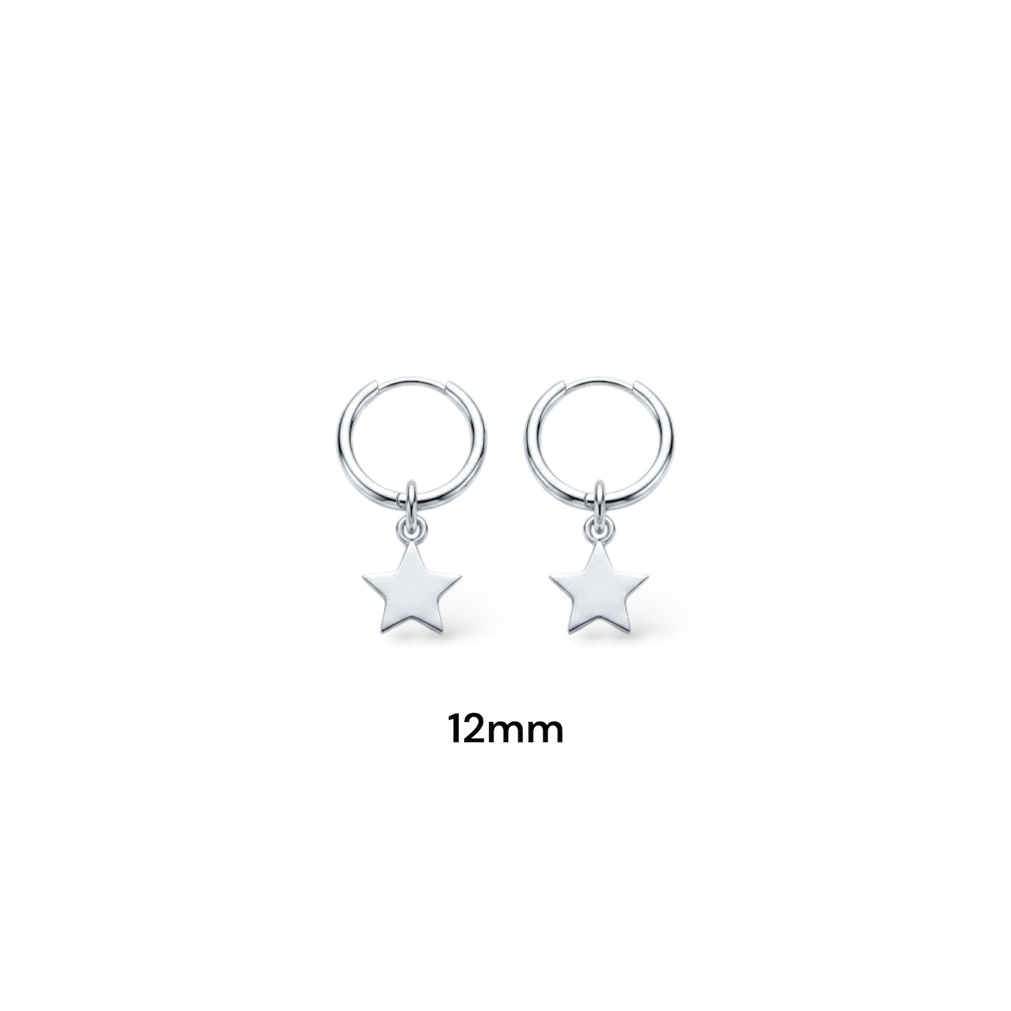 Aros argolla en Plata 925 con dije de estrella