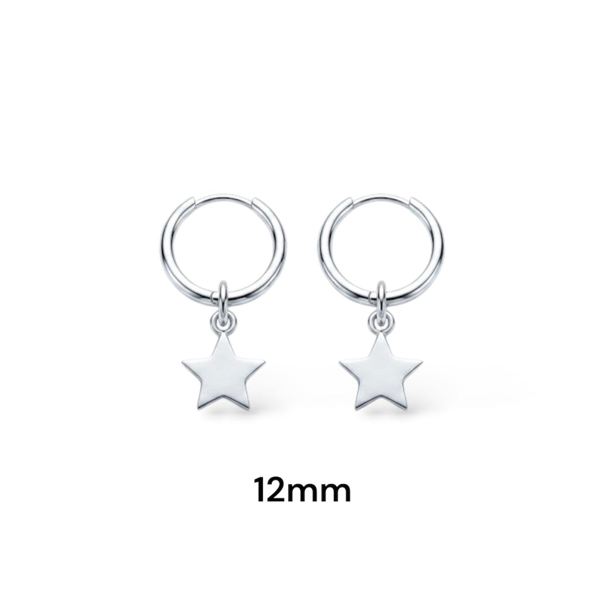 Aros argolla en Plata 925 con dije de estrella