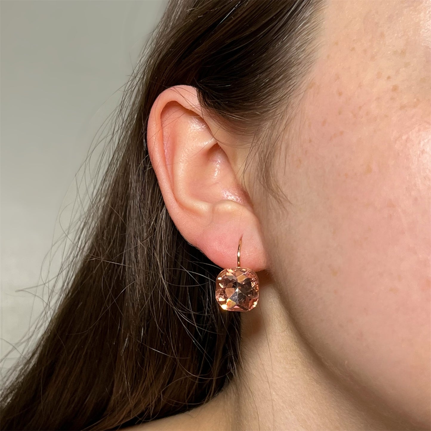 Aros Colgantes con Strass Ambar para Fiesta