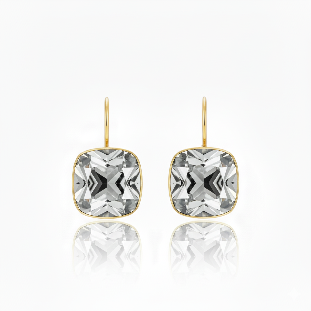 Aros Colgantes con Strass Blanco para Fiesta