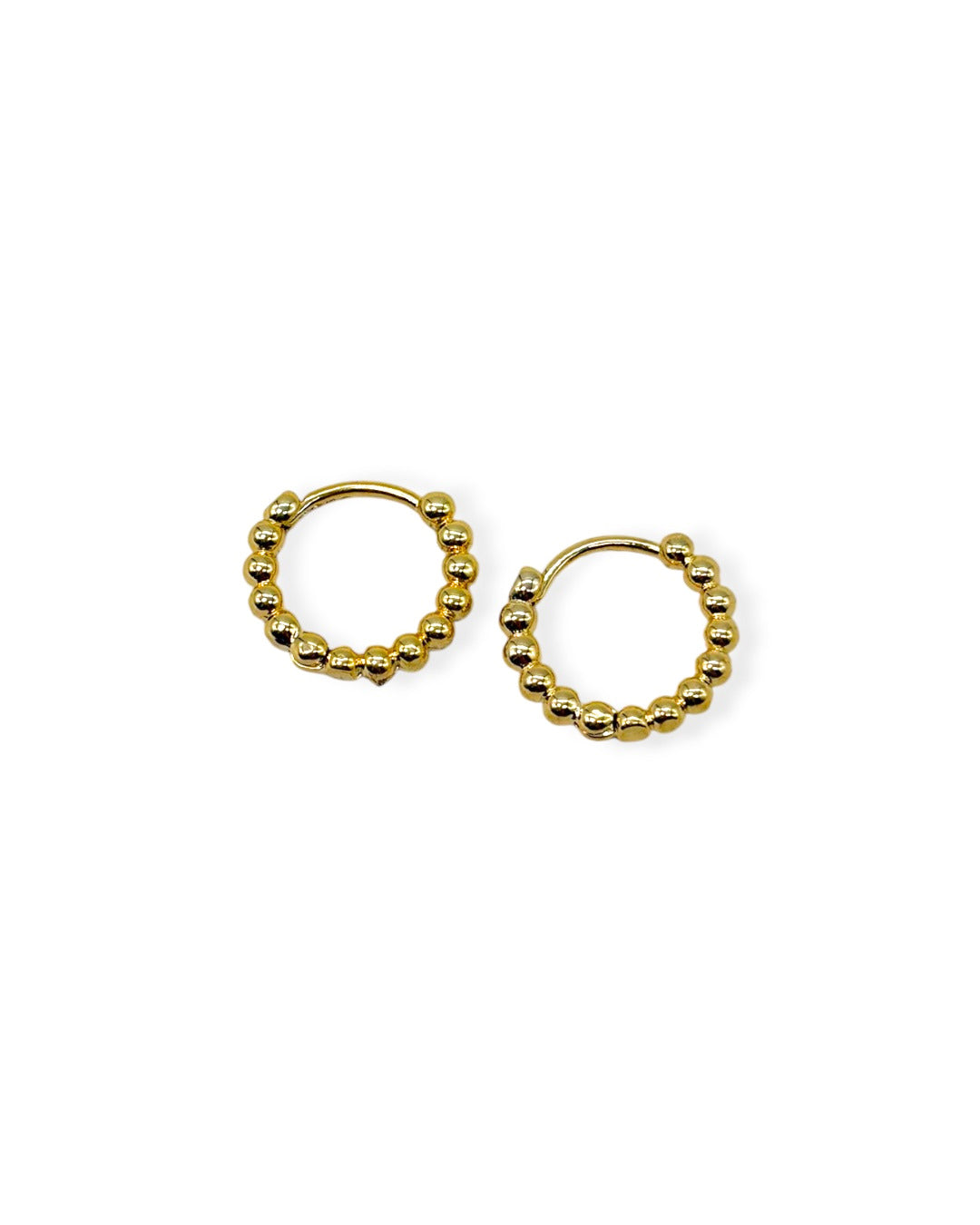 Aros Huggies Bolitas Enchapados en Oro 18K