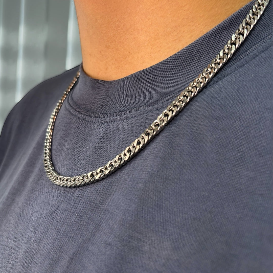 Cadena para Hombre eslabon plano en acero