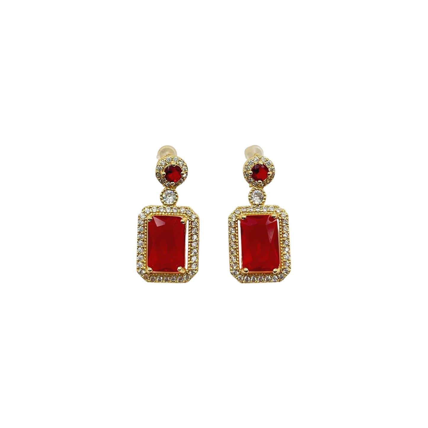 Cadena y dije con aros en acero dorado