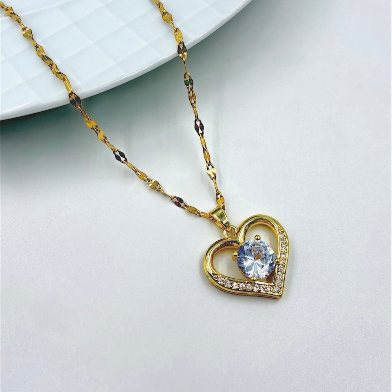 Cadena y dije Corazon con cubics