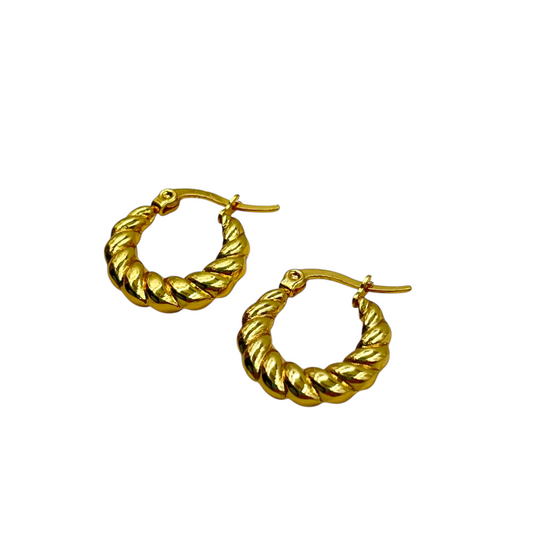 Aros de argolla acero dorado