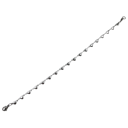 pulsera acero con corazones