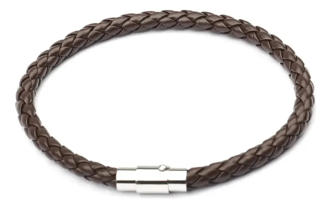 Pulsera Trenzada de Ecocuero con Cierre Magnético