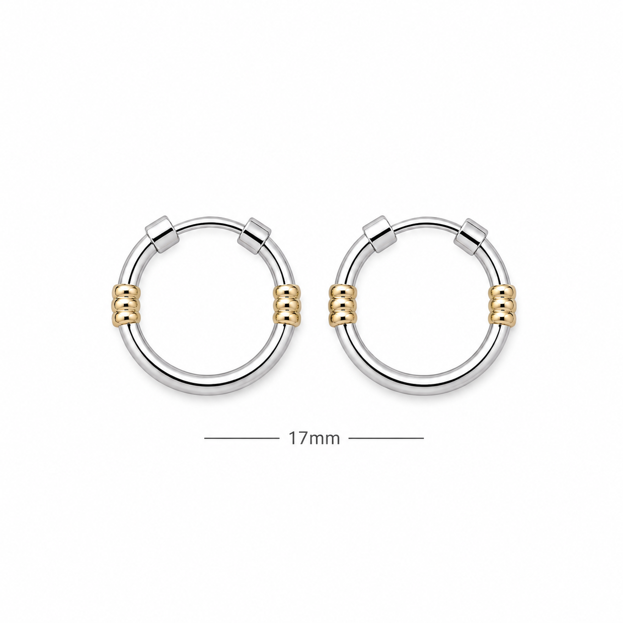 Aros Argolla Plata 925 Inflados con Lámina de Oro