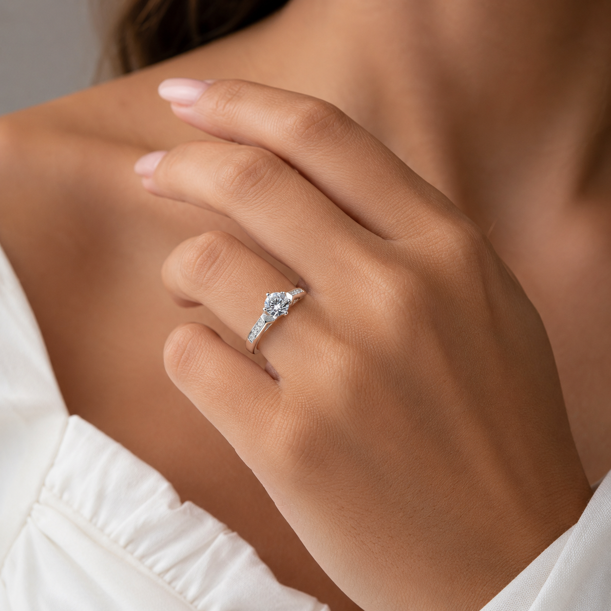 Anillo de Promesa en Plata 925 con Cubic Mediano