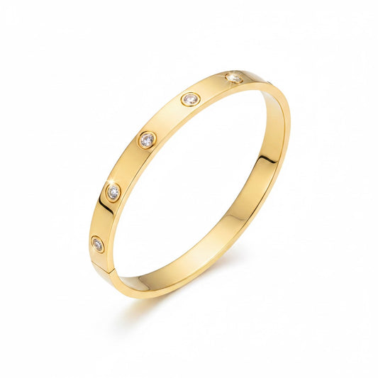 pulsera en acero dorado