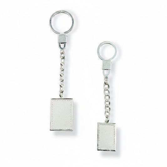Llavero De Alpaca Premium Con Medalla Rectangular Grande Unisex