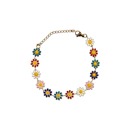 Pulsera Margaritas esmaltadas