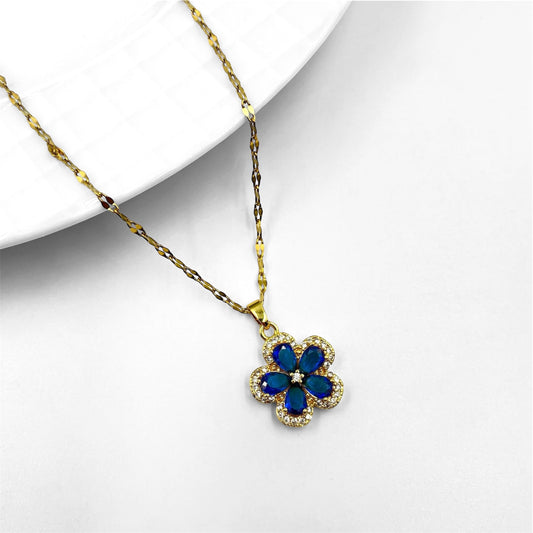 Conjunto flor azul