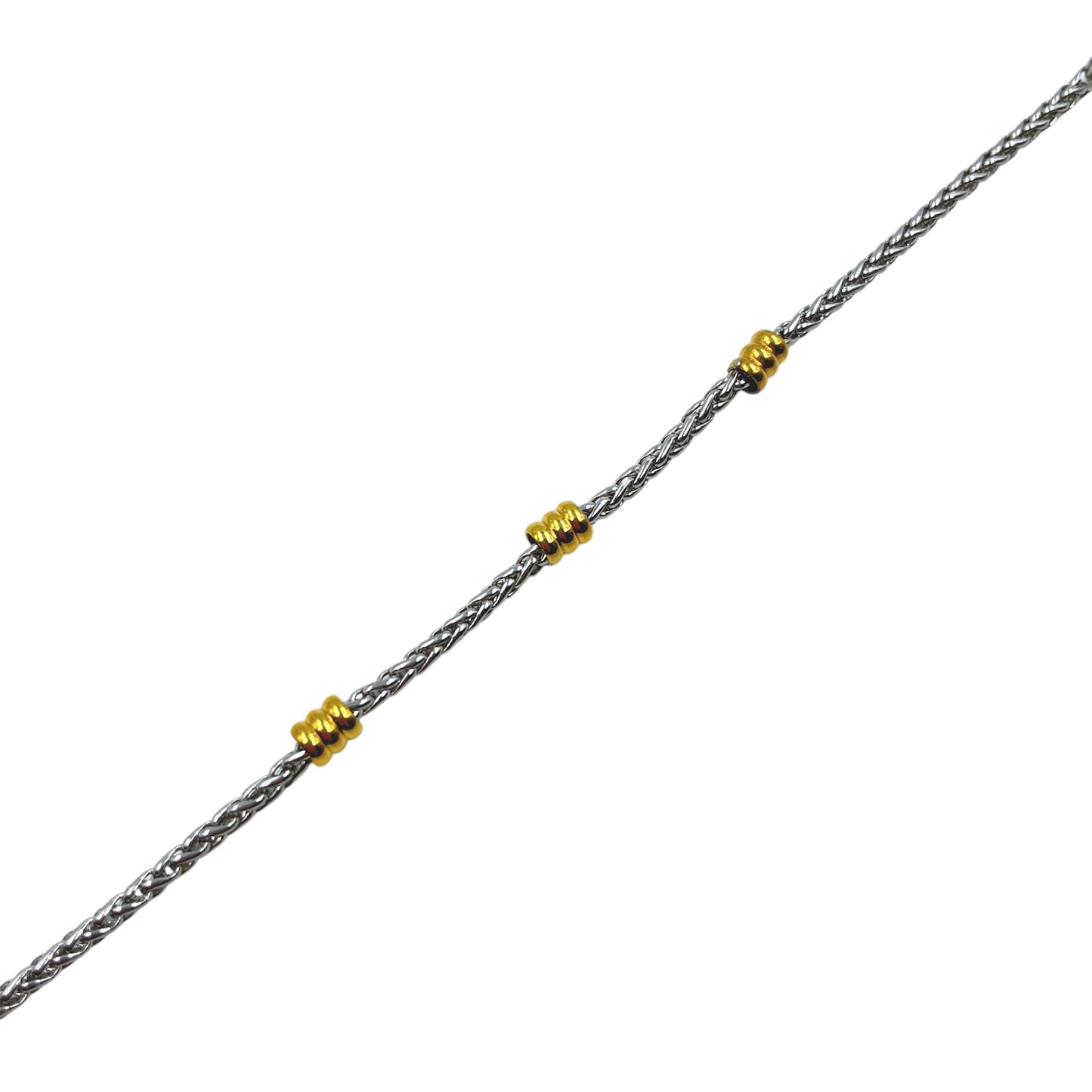 Pulsera acero con apliques en acero dorado