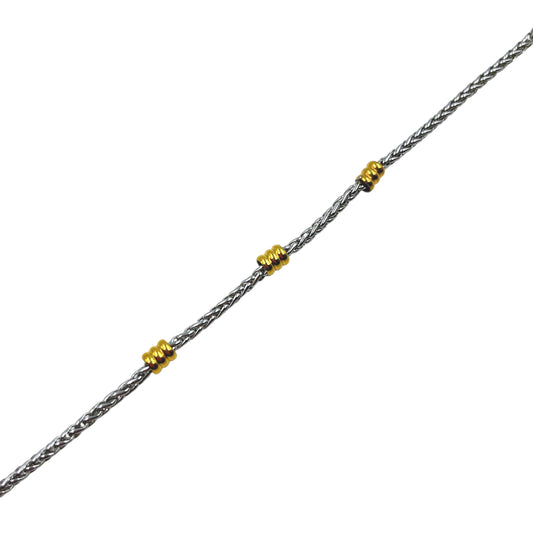Pulsera acero con apliques en acero dorado
