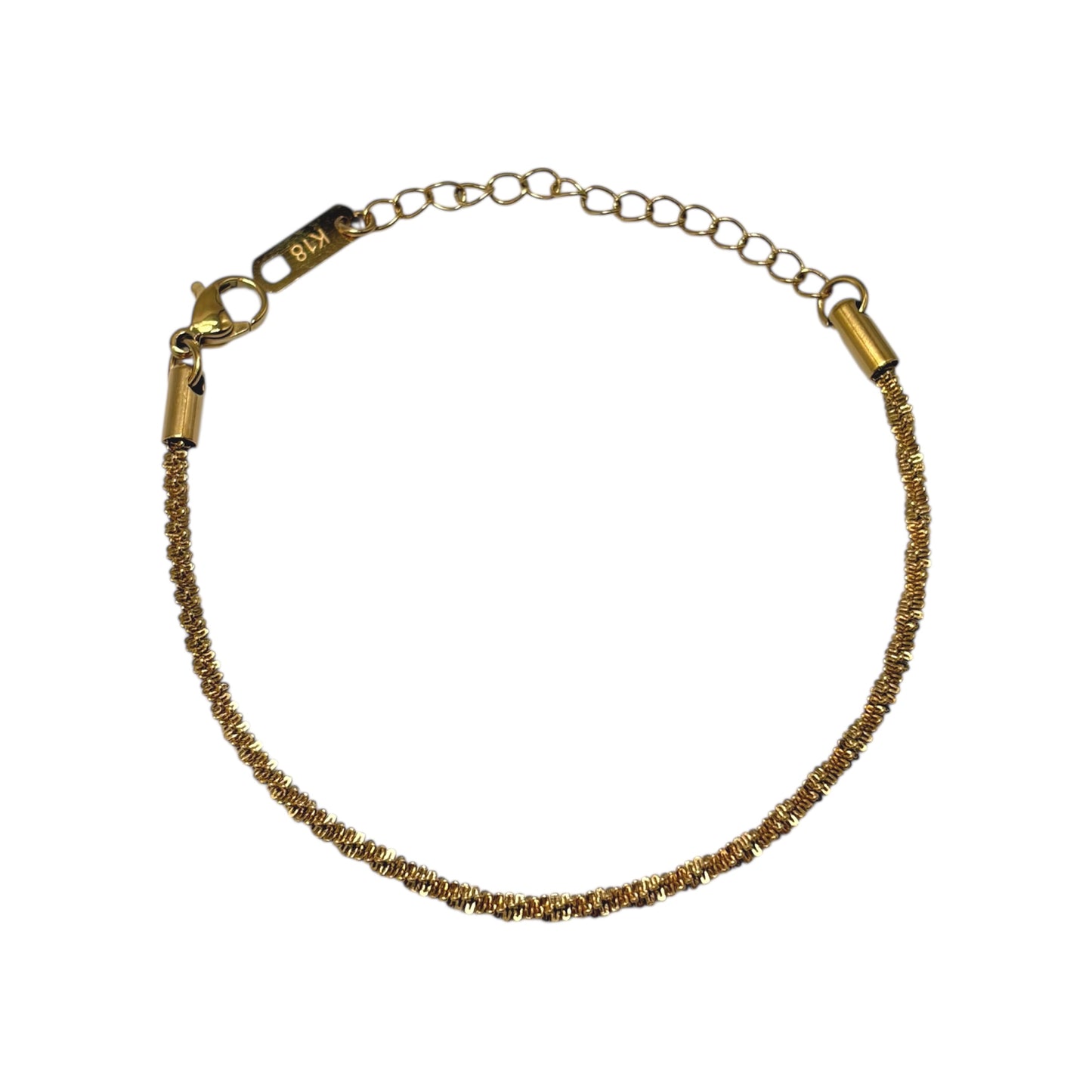 Pulsera acero dorado facetada