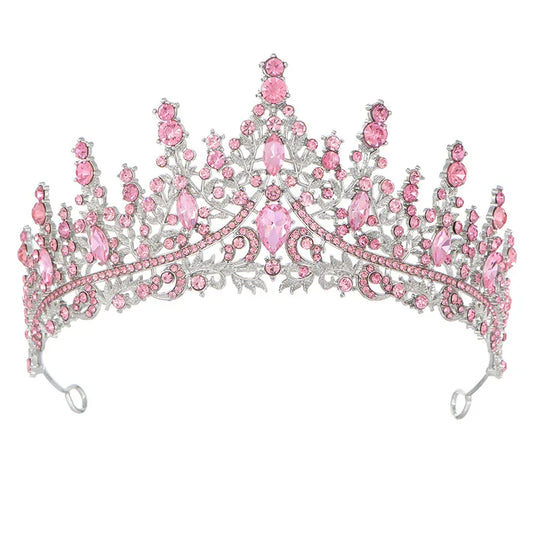 Corona Plateada con Strass 6,5cm