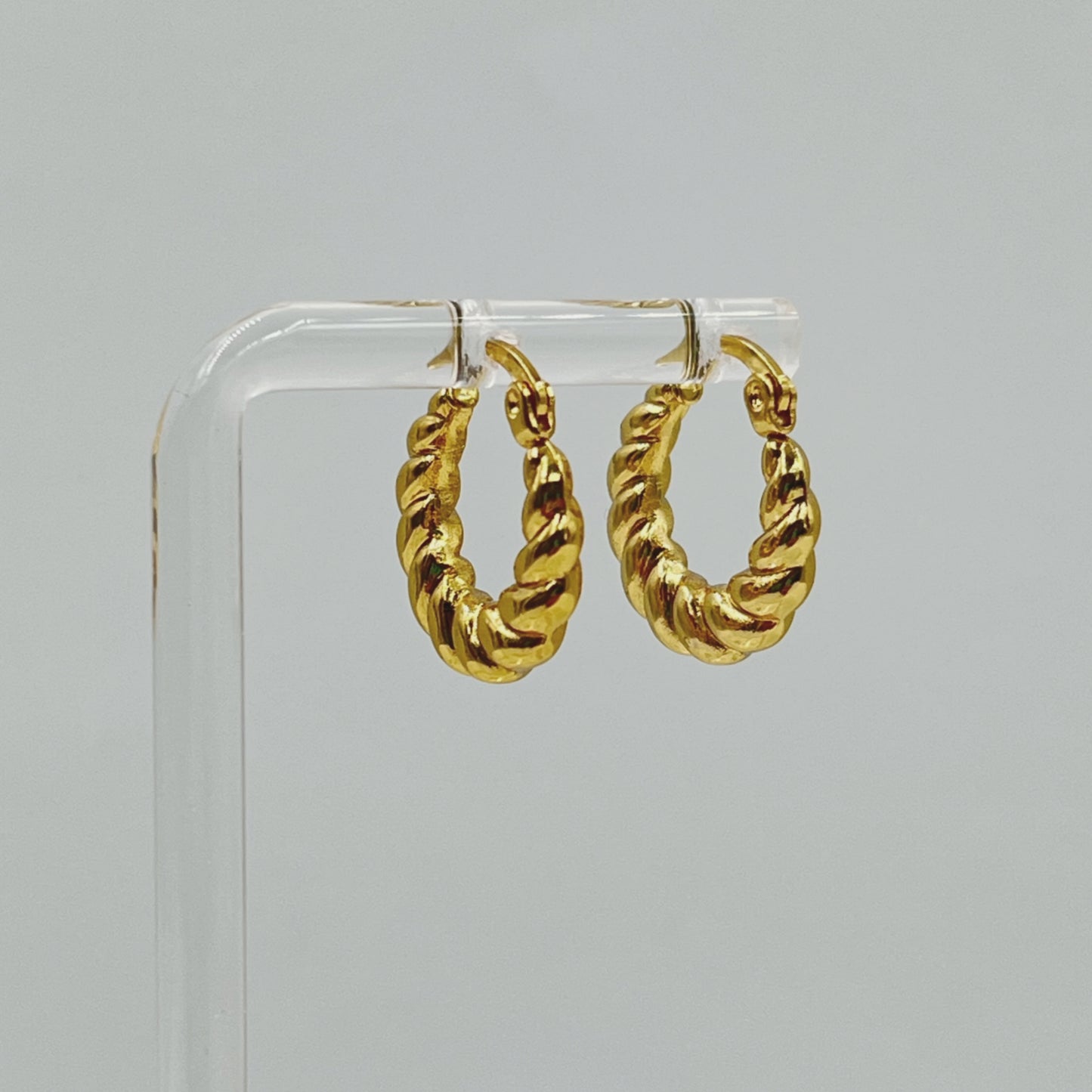 Aros de argolla acero dorado