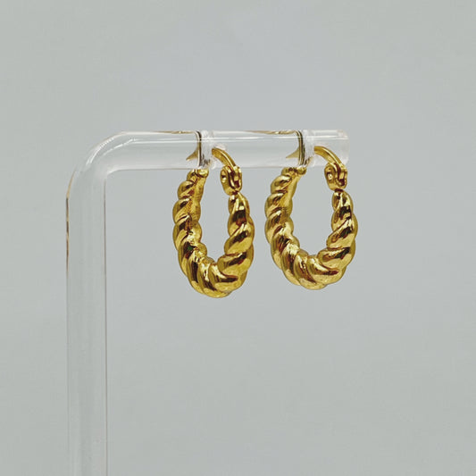 Aros de argolla acero dorado