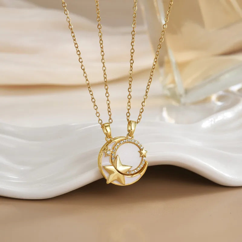 Conjunto para compartir en acero dorado estella y luna
