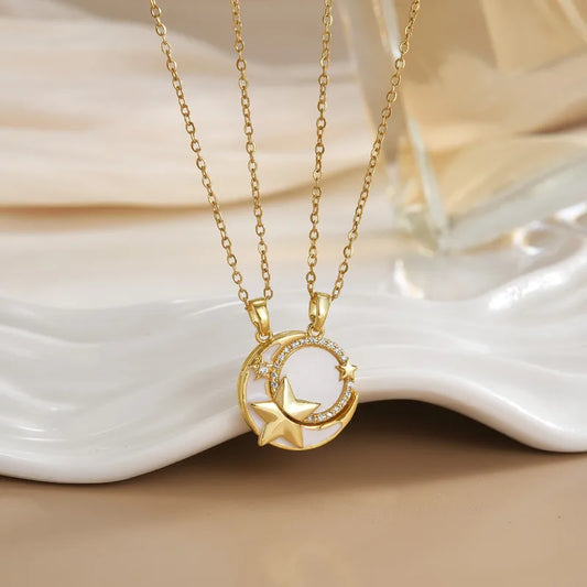 Conjunto para compartir en acero dorado estella y luna