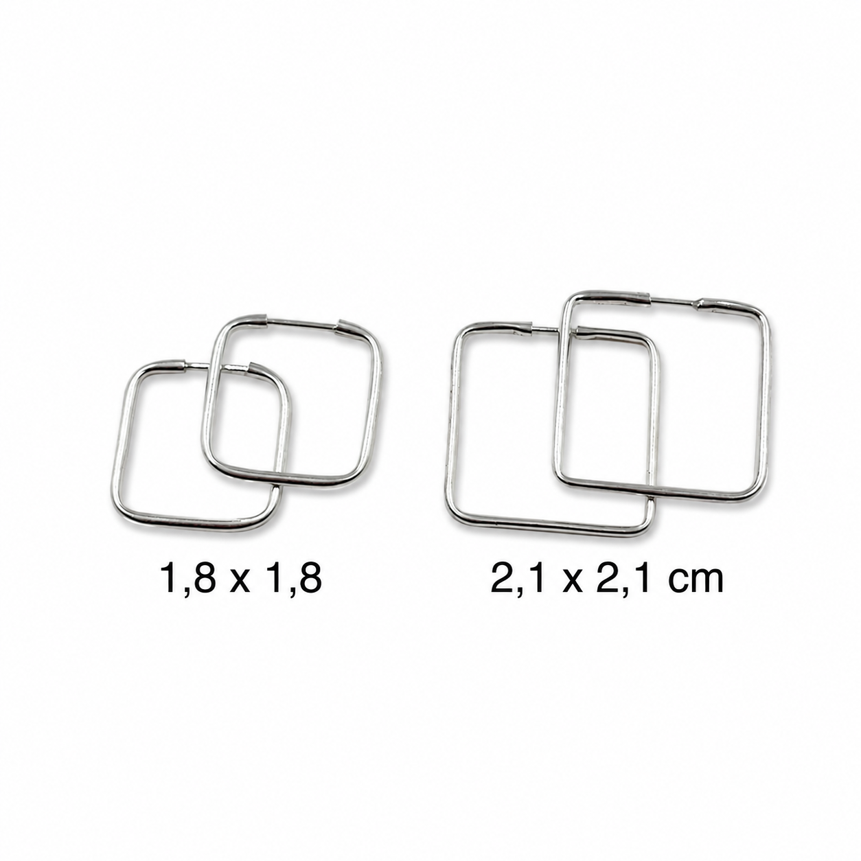 Aros Cuadrados de Plata 925