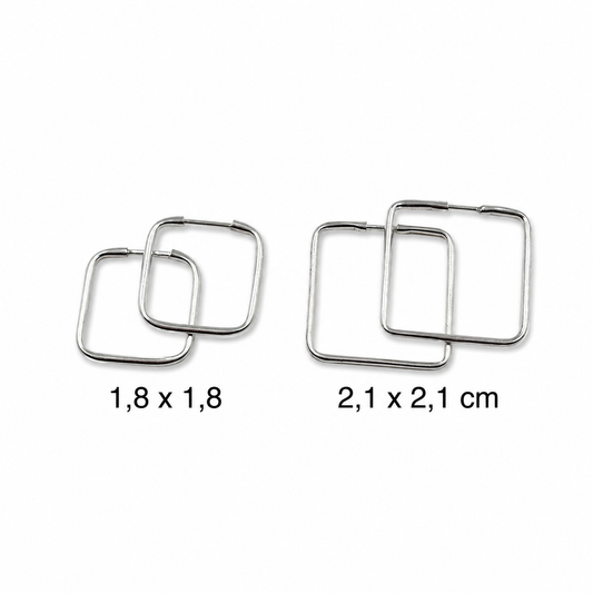 Aros Cuadrados de Plata 925