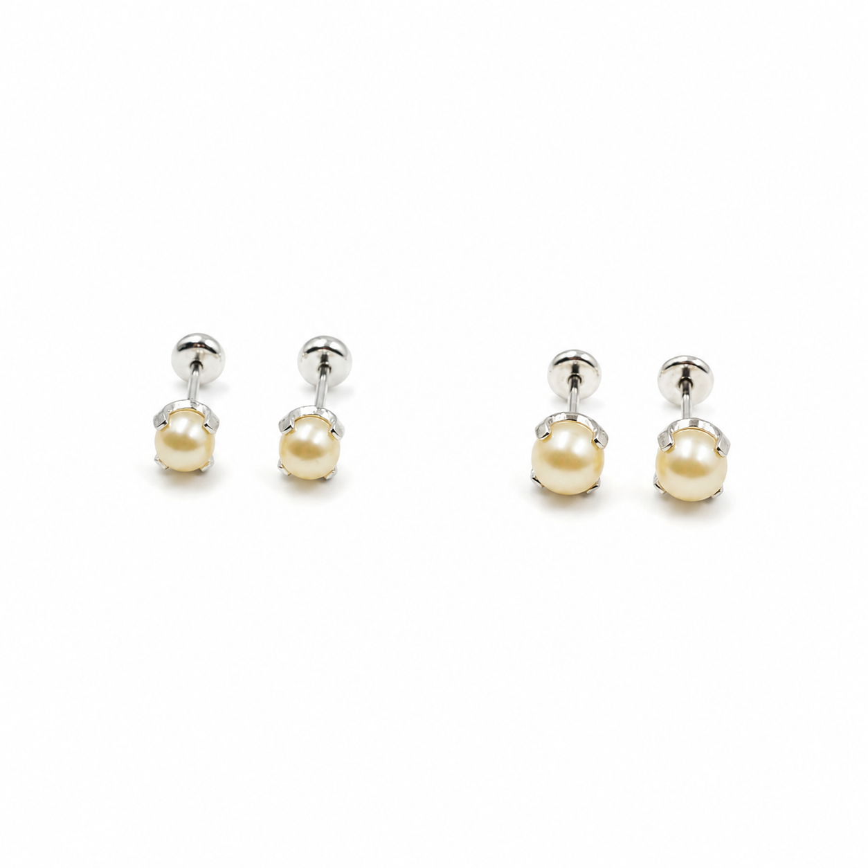 Aro abridor plata 925 con perla engarzada 4mm y 5mm