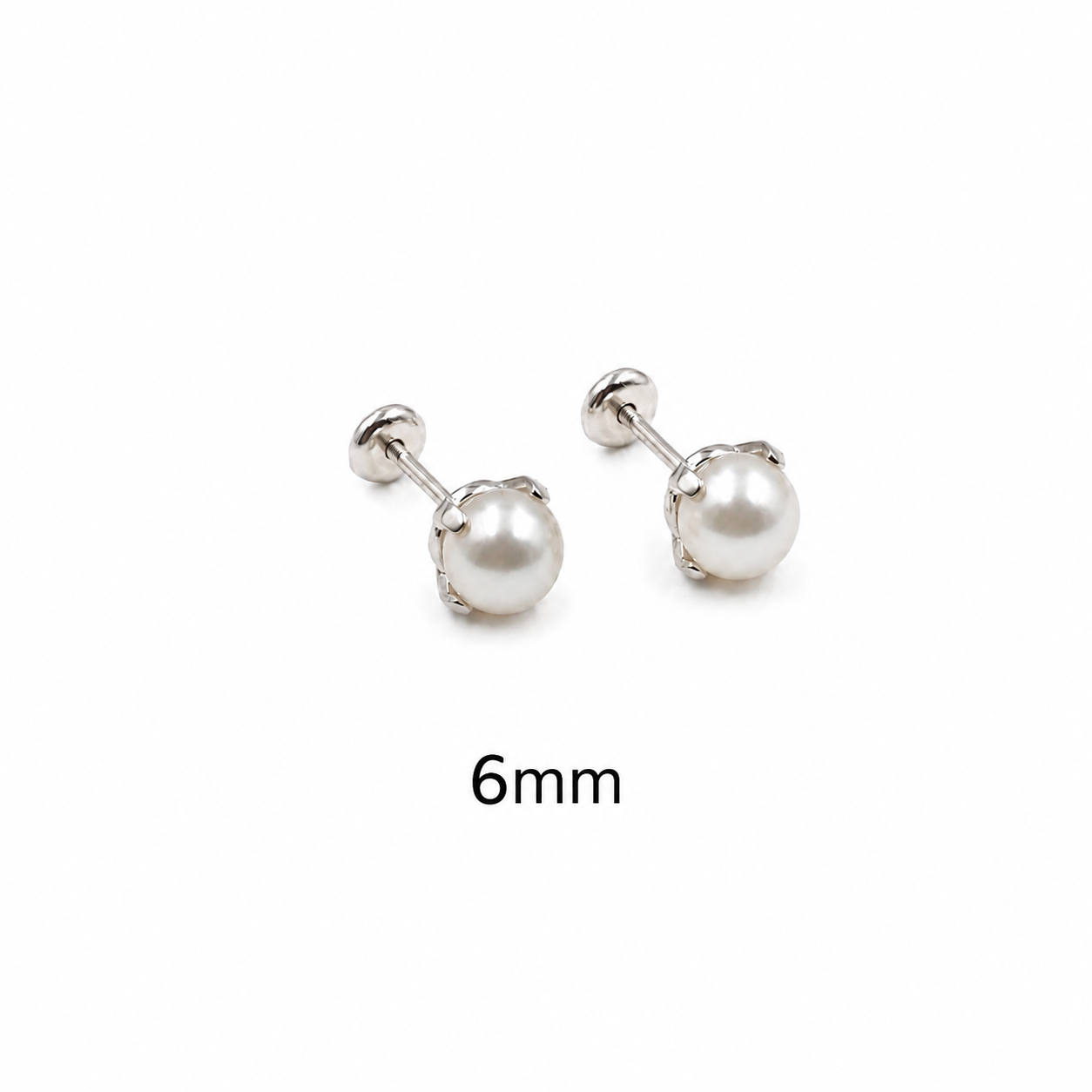 Aros abridores Plata 925 con perla engarzada 6mm