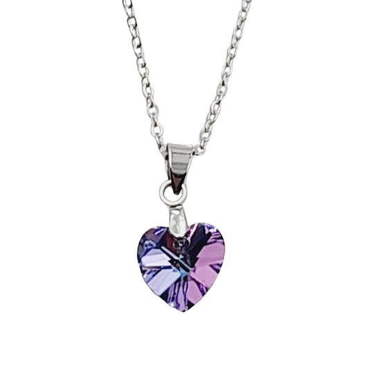 Conjunto corazón simil cristal acero quirúrgico