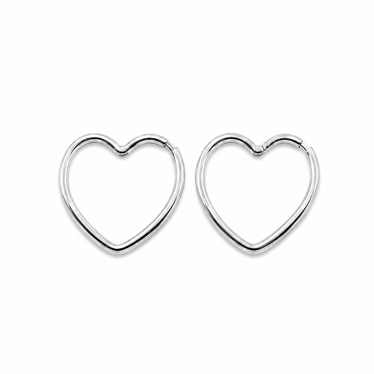 Aros argollas Corazón 20mm de Plata 925