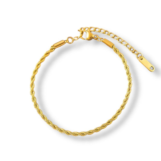 Pulsera acero dorado trenzada