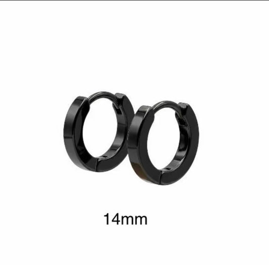 Aros de argolla acero negro 14mm