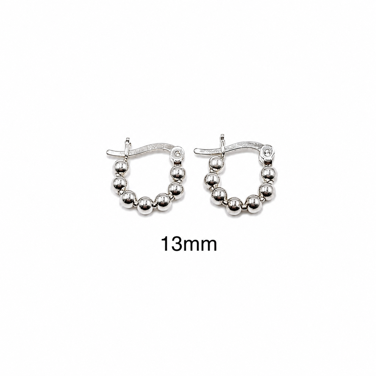 Aros Argolla de Plata 925 con Bolitas 3 mm