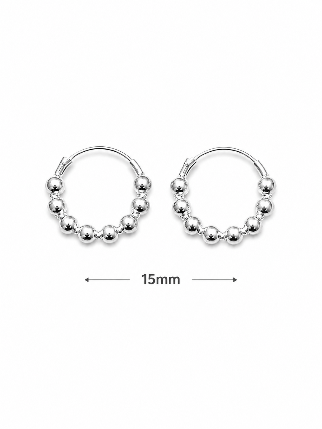 Aros argolla con bolitas en Plata 925
