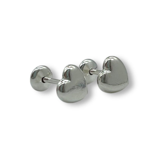 Aros abridores corazon en plata 925