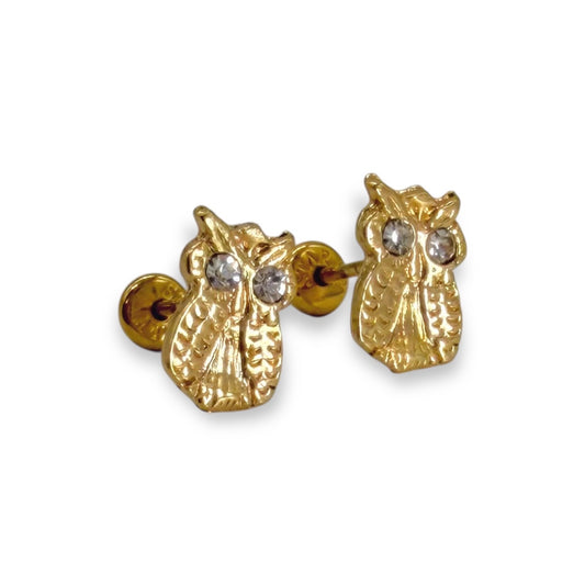 Aros abridores Buho enchapado en oro