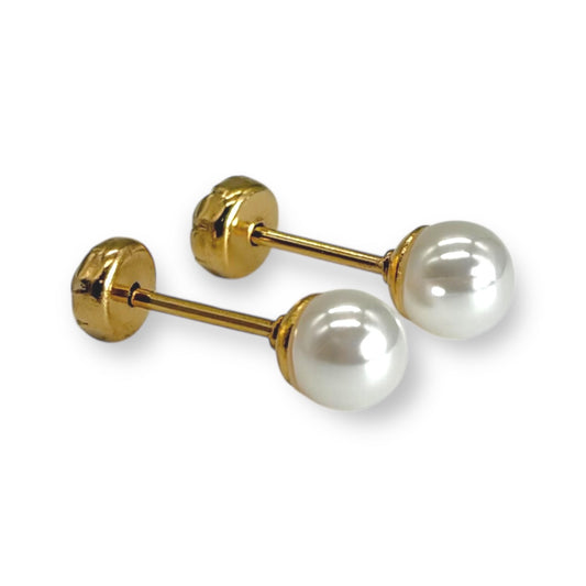 Aros abridores con perla enchapado en oro