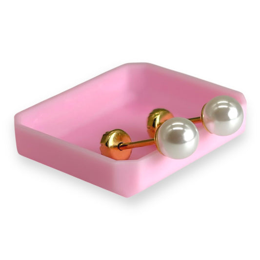 Aros abridores con perla enchapado en oro