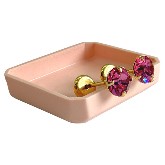 Aros abridores con piedra engarzada enchapado en oro