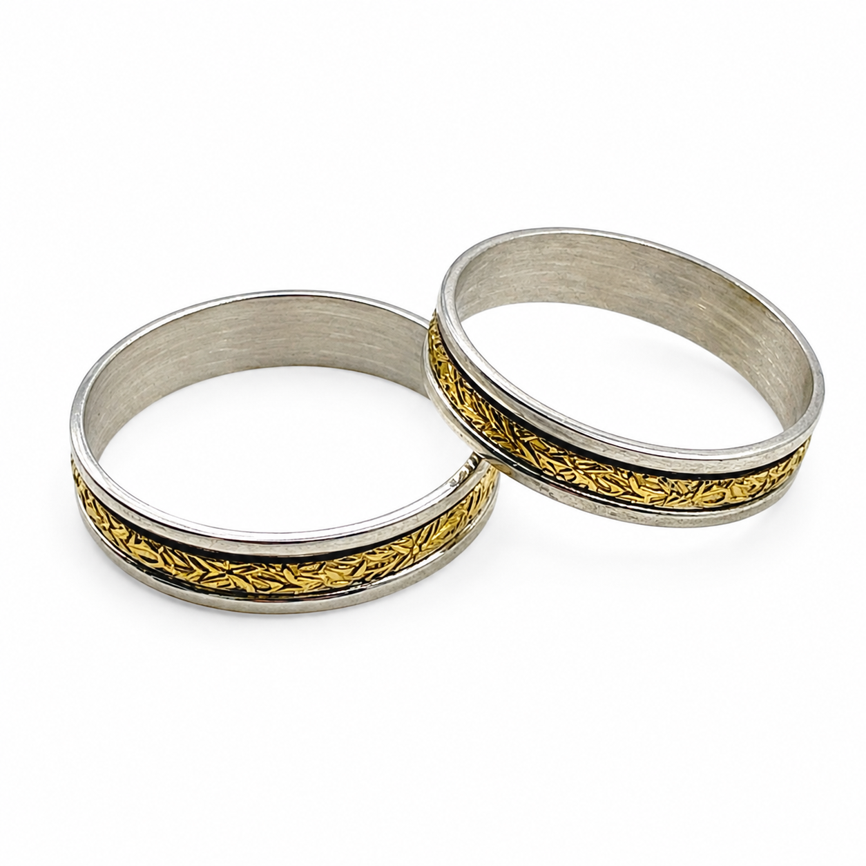Par de alianzas de Plata y duble de oro