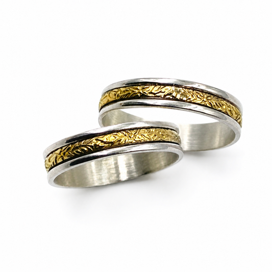 Par de alianzas de Plata y duble de oro
